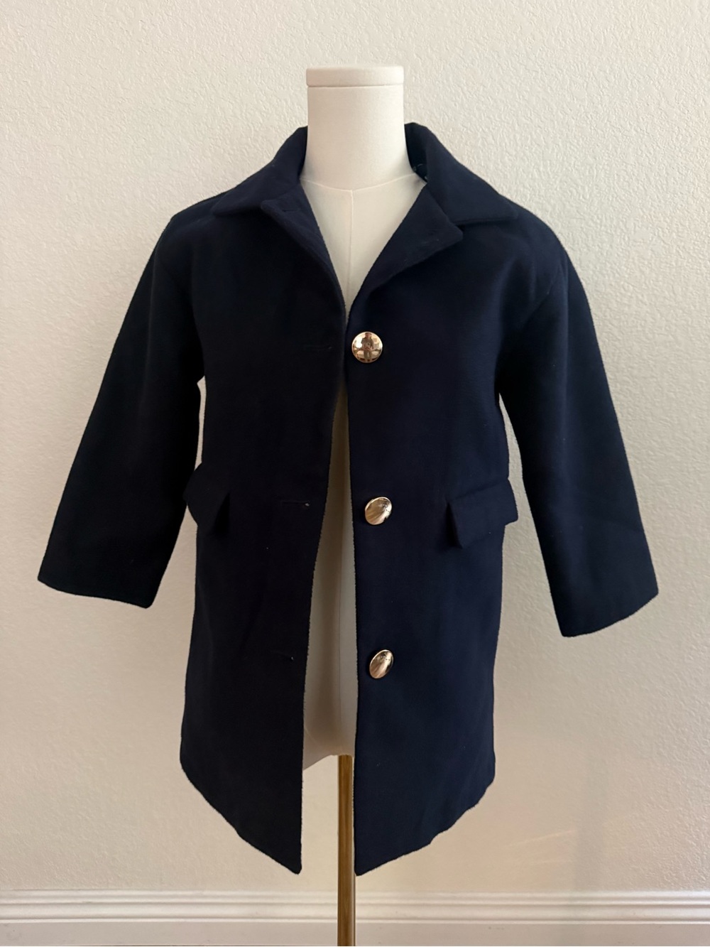 Kids Unisex Navy Coat Size 7/8 Relaxed Fit Excellent Condition